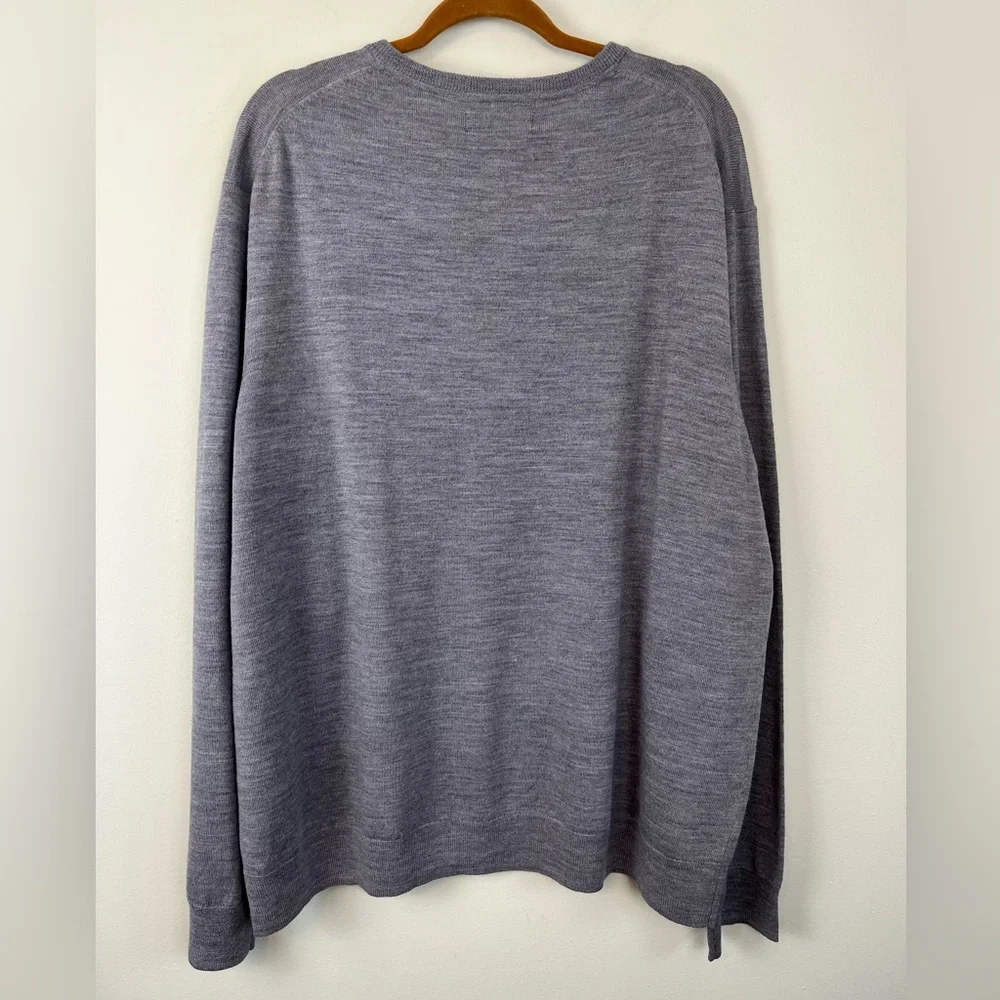 NWT M MAGASCHONI Wool Men’s V- Neck Sweater Pullover Gray XXXL Base Layer